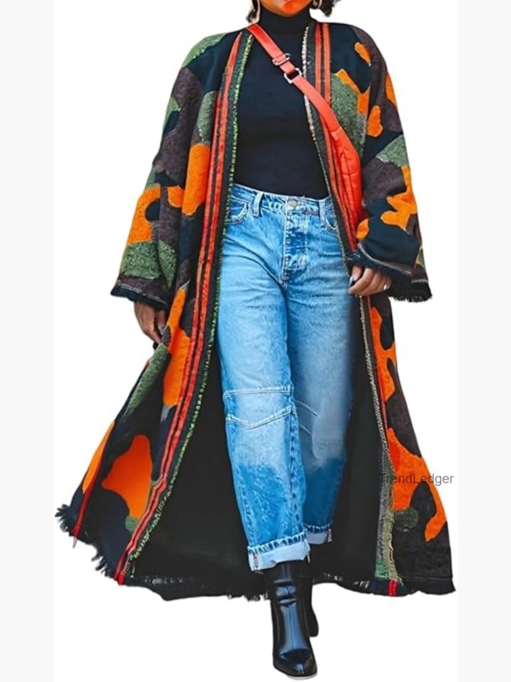 Long Open Front Oversized Chunky Knit Duster Maxi Sweater Coat Streetwear